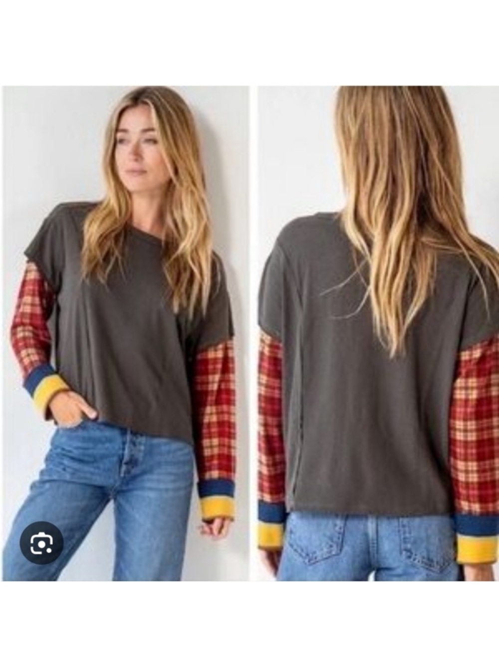Natural Life Groovy Plaid Layered Shirt Flannel size large